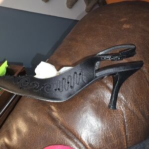 Stuart Weitzman Black Stiletto Slingback Heels